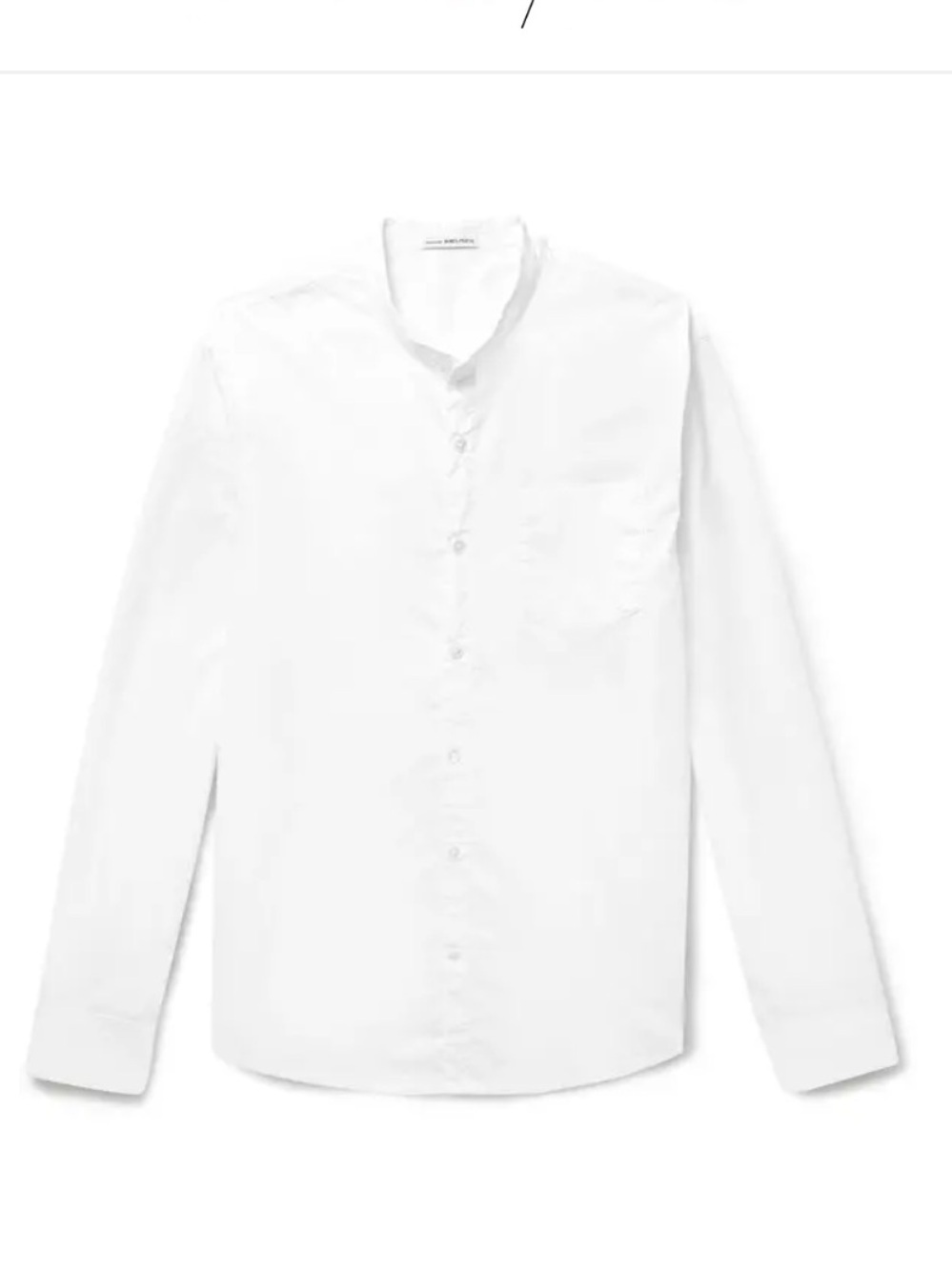 James Perse Grandad-Collar Cotton-Blend Poplin Shirt